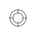 Sniper scope crosshairs thin icon set. Isolated rifle gun target Royalty Free Stock Photo