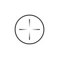 Sniper scope crosshairs thin icon set. Isolated rifle gun target