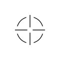 Sniper scope crosshairs thin icon set.