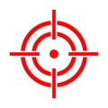 Sniper scope isolated on the white background. Target icon illustration, optical sight