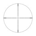 Sniper scope, scale. Crosshairs with tick marks. Icon. Vector concept of target search. Element isolated on light background.