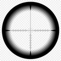 Sniper scope template, with measurement marks on isolated background. View through the sight of a hunting rifle. Royalty Free Stock Photo