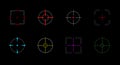 Sniper scopes, crosshair icon set. Vector illustration
