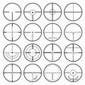 Sniper scopes monochrome collection of icons