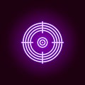 Sniper sight icon in neon style. Element of war, armour illustration. Premium quality graphic design icon. Signs and symbols icon Royalty Free Stock Photo