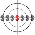 Sniper target and dollar sign Royalty Free Stock Photo