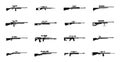 Sniper weapon icon simple vector. Army gun