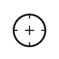 Snipers cope icon. crosshair, reticle and sniper gun target. vector image for military and game web design