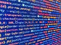 A snipped of minified javascript, the mostly used programming language on the internet. Code programming abstract screen of Royalty Free Stock Photo