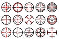 Crosshairs icons set on white background. Target aim and aiming to bullseye signs symbol. Royalty Free Stock Photo