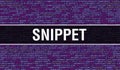 Snippet text written on Programming code abstract technology background of software developer and Computer script. Snippet concept Royalty Free Stock Photo