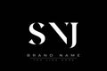 SNJ abstract letter logo design Royalty Free Stock Photo