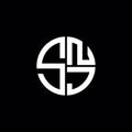 SNJ logo SNJ icon SNJ monogram SNJ letter minimalist Circle flat Unique modern abstract logo design Royalty Free Stock Photo