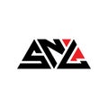 SNL triangle letter logo design with triangle shape. SNL triangle logo design monogram. SNL triangle vector logo template with red Royalty Free Stock Photo