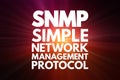 SNMP - Simple Network Management Protocol acronym, technology concept background Royalty Free Stock Photo