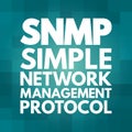 SNMP - Simple Network Management Protocol acronym, technology concept background Royalty Free Stock Photo
