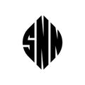 SNN circle letter logo design with circle and ellipse shape. SNN ellipse letters with typographic style. The three initials form a Royalty Free Stock Photo