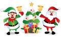 Merry Christmas. Santa Claus cute cartoon for Christmas and New Year background. Vector illustration.