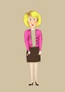 Snobby character woman Royalty Free Stock Photo