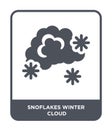 snoflakes winter cloud icon in trendy design style. snoflakes winter cloud icon isolated on white background. snoflakes winter