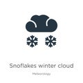 Snoflakes winter cloud icon vector. Trendy flat snoflakes winter cloud icon from meteorology collection isolated on white