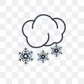 Snoflakes Winter Cloud vector icon isolated on transparent background, linear Snoflakes Winter Cloud transparency concept can be