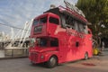 The Snog Frozen Yogurt red double decker bus Royalty Free Stock Photo