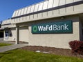 Snohomish, WA USA - circa April 2021: Street view of a Washington Federal Bank in the historic downtown Snohomish area on a sunny