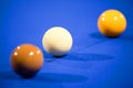 Snooker Balls on Blue Felt Royalty Free Stock Photo