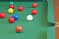 Snooker Balls Focus On White Cue Ball