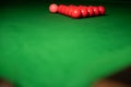 Snooker balls set on a green table Royalty Free Stock Photo