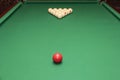 Snooker balls set on a green table Royalty Free Stock Photo