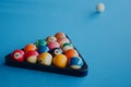 Snooker, billard or Pool table arrangement Royalty Free Stock Photo