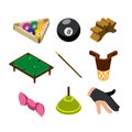 Snooker Game Pay Equipment Collection Set Vector Royalty Free Stock Photo
