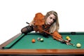 Snooker girl Royalty Free Stock Photo