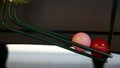 Snooker pink and red balls Royalty Free Stock Photo