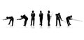 Snooker player silhouettes