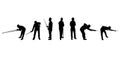 Snooker player silhouettes