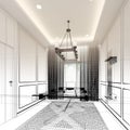 snooker room interior design. 3d