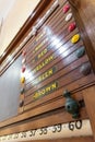 Snooker Scoreboard at Heart`s Content Newfoundland