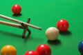 Snooker shot on a rest Royalty Free Stock Photo