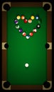 Snooker table with heart