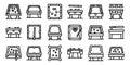 Snooker table icons set. Billiard tables representing different game types and playing perspectives
