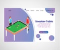 Snooker table website presentation Isometric Artwork Concept Royalty Free Stock Photo