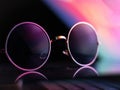 snooky round sunglass frame isolated stock image.