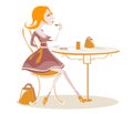 Snooty Lady Driking Coffee Royalty Free Stock Photo