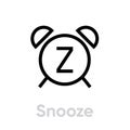 Snooze icon. Editable Vector Outline