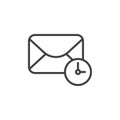 Snoozed email line icon Royalty Free Stock Photo