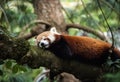 Snoozy red panda Royalty Free Stock Photo