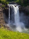 Snoqualmie falls in summer from upper view at Washington State Royalty Free Stock Photo